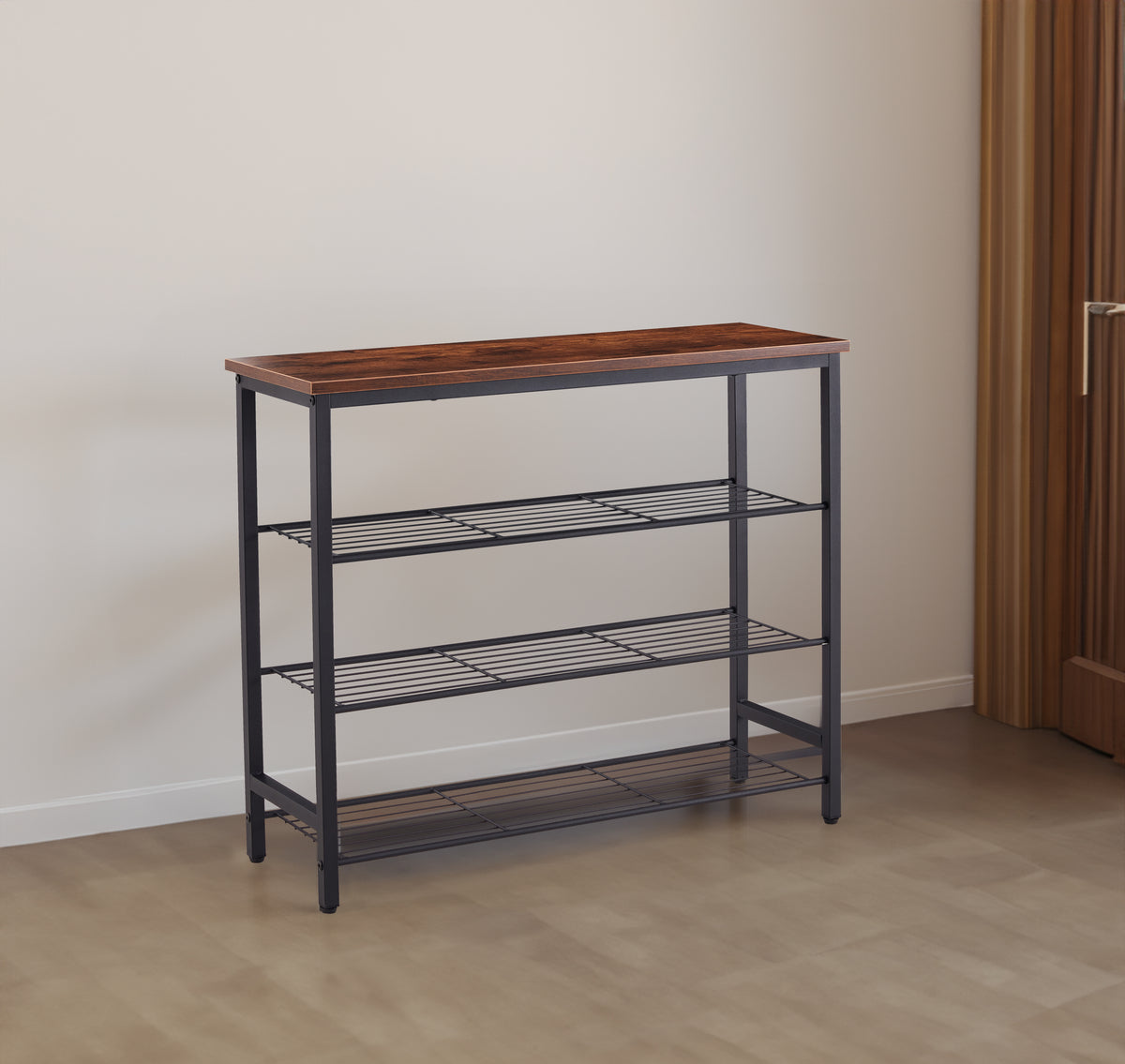 4-Tier Shoe Rack with MDF Top Board