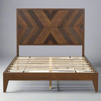 Mid-Century Platform Bed Walnut
