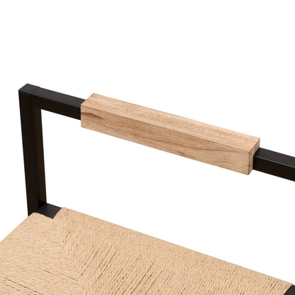 Paper Rope Counter Chairs (2 pcs) – Black Frame