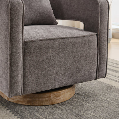 Swivel Accent Chair Charcoal Linen