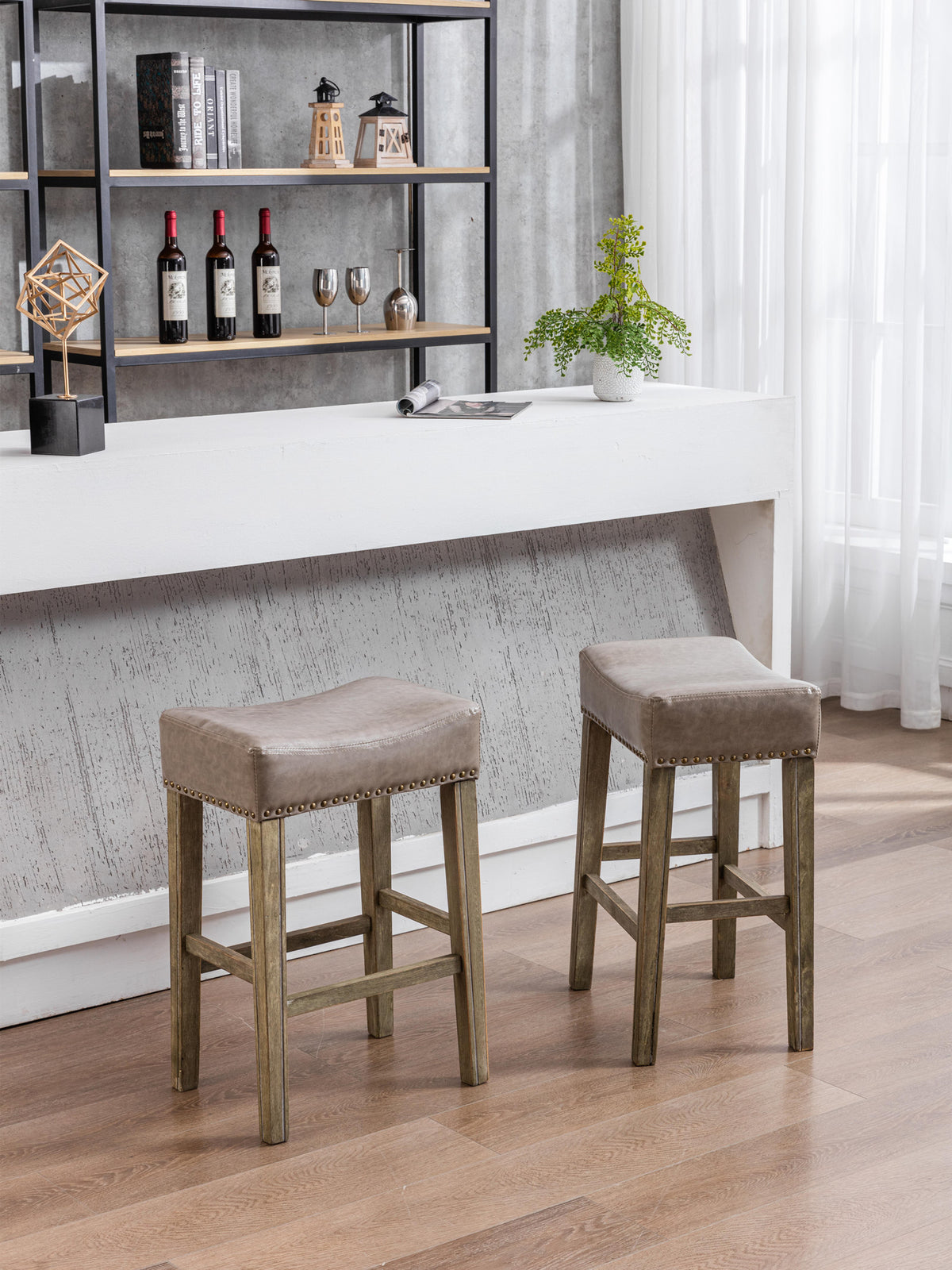 Aveline Counter Stools – Brushed Walnut