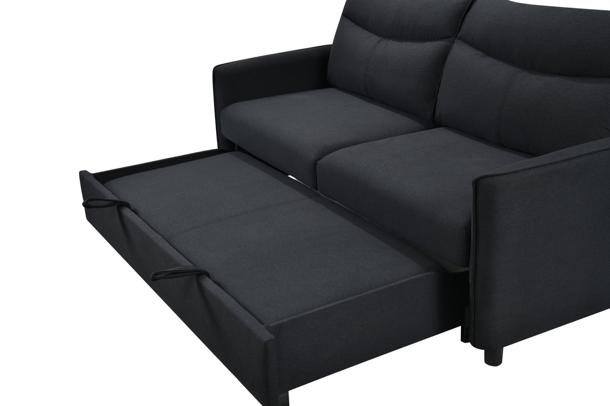 Convertible Sofa Bed with Pullout Black