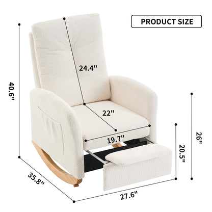 Rocking Accent Chair with Rubber Wood Frame