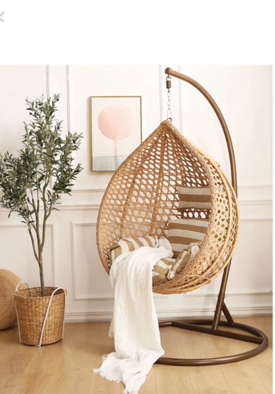 ARDYNAMIC AMARA EGG SWING CHAIR LIGHT BROWN