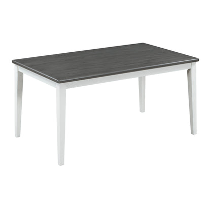 6-Piece Dining Set with Bench White and Gray