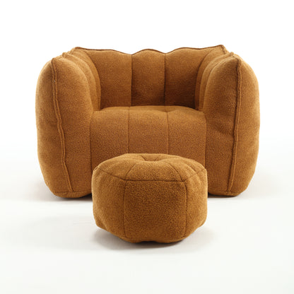 High Resilience Foam Bean Bag Sofa with Footrest