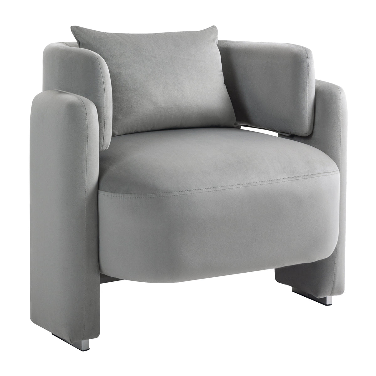 Velvet Single Sofa Chair – Grey