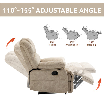 Manual Recliner Chair Fabric Beige