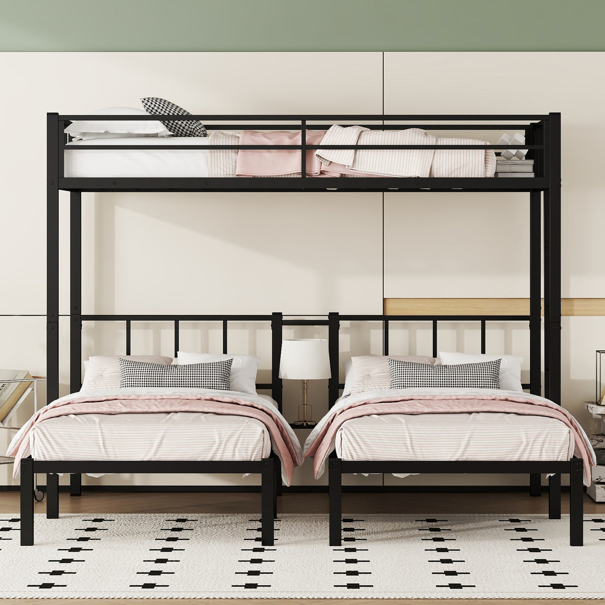 Triple Bunk Bed Black