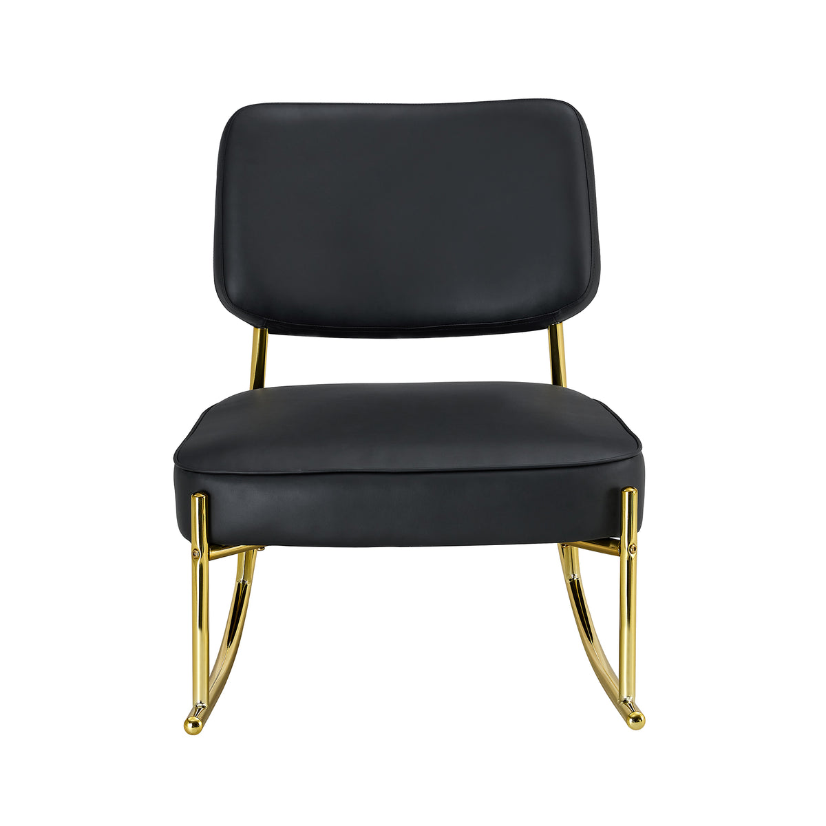 PU Leather Rocking Chair – Gold Metal Legs