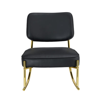 PU Leather Rocking Chair – Gold Metal Legs