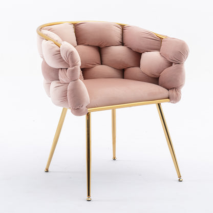 Velvet Leisure Accent Chair Set (2 pcs) – Pink