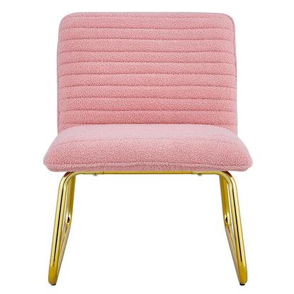 Blush Fabric Accent Chair – Gold Legs