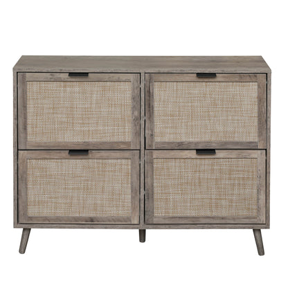 4-Door Entryway Shoe Storage Cabinet White