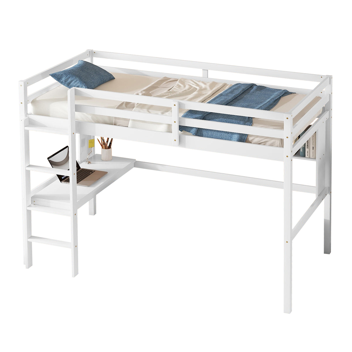Twin Loft Bed White