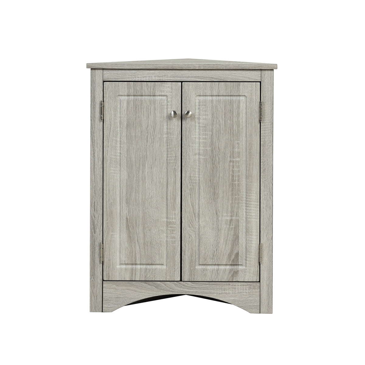 Oak Corner Bathroom Cabinet with Shelves