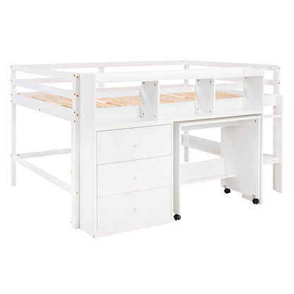 Low Loft Bed White