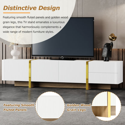 Luxury Fluted TV Stand White