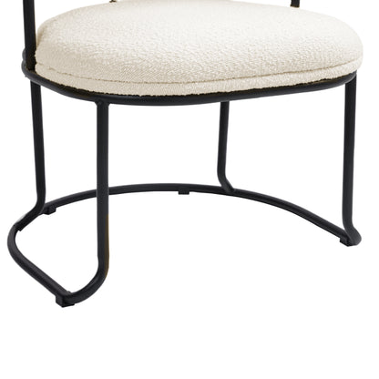 Boucle Dining Chairs Set of 2 Beige