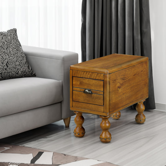 Antique Brown Wood End Table
