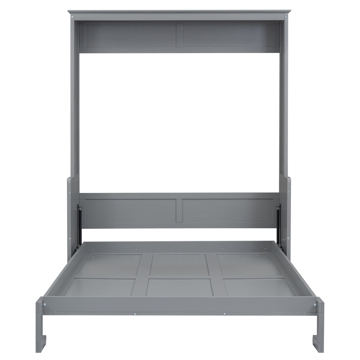 Queen Murphy Bed with Storage Gray