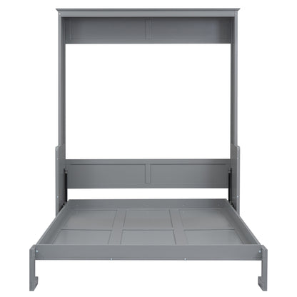 Queen Murphy Bed with Storage Gray