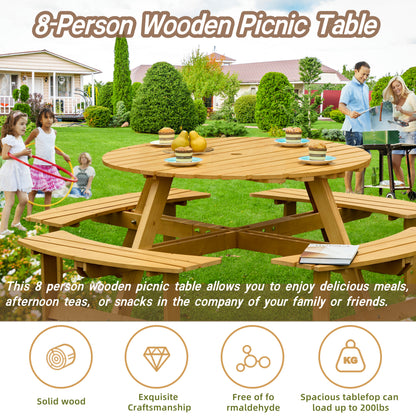 Outdoor Dining Table with Benches Set of 8