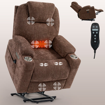 Chenille Power Recliner Chair 350LB Capacity