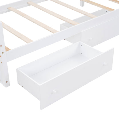 L-Shaped Twin Loft Bed with Storage White