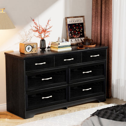 Modern 3-Drawer Dresser Black Finish