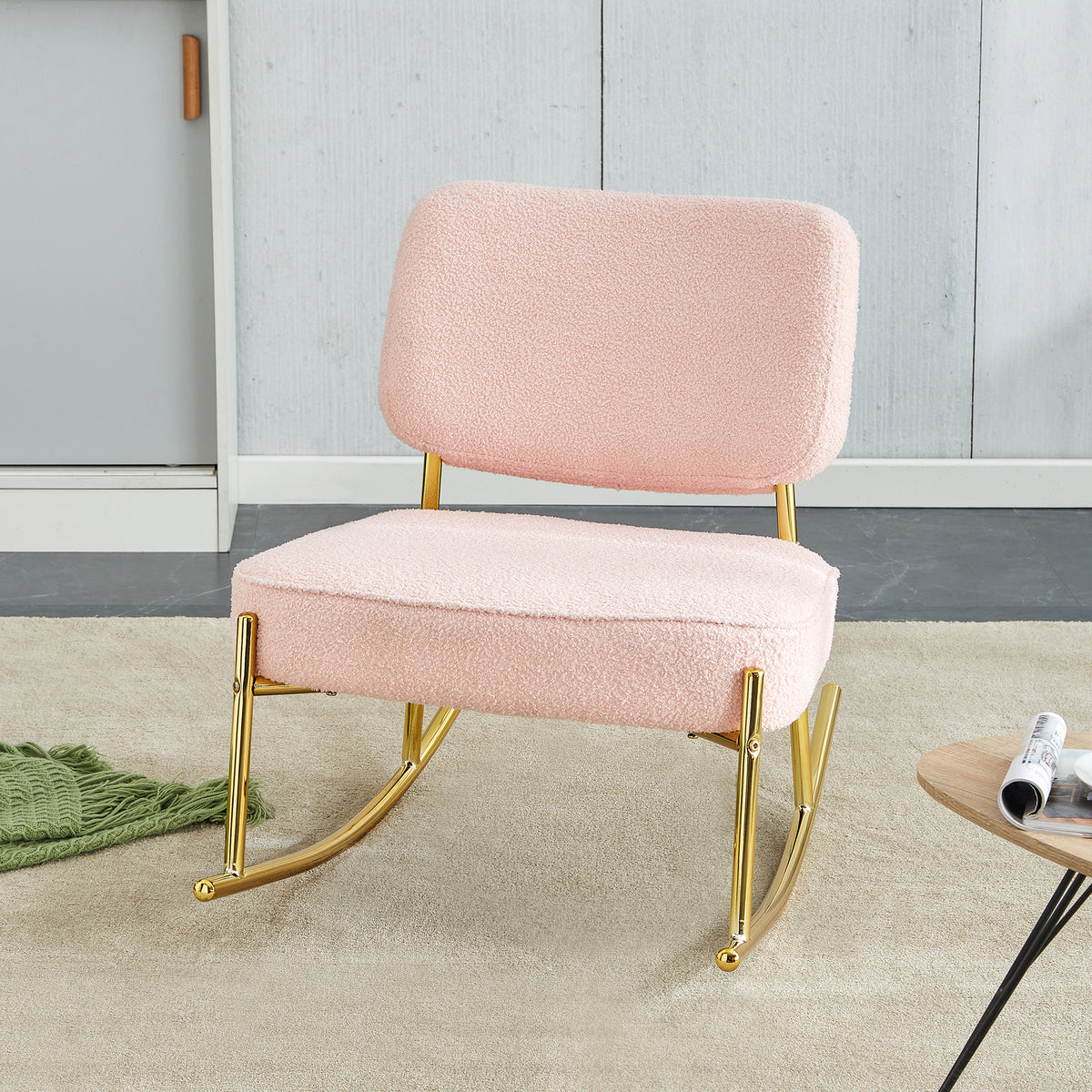 Velvet Rocking Lounge Chair – Cream