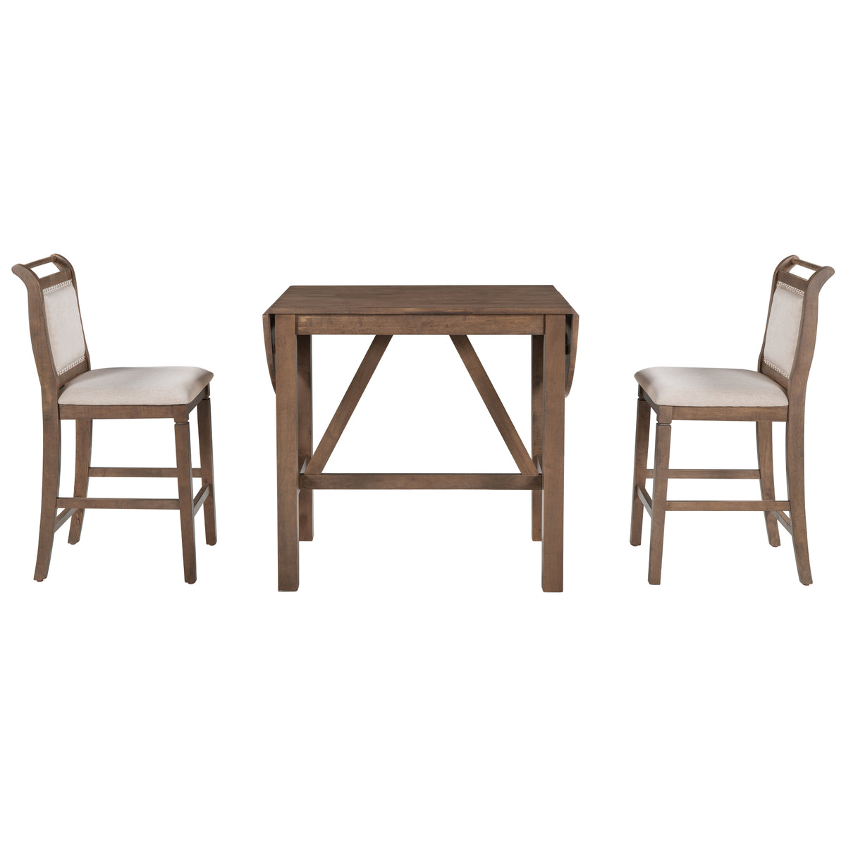 3-Piece Counter Dining Set Brown