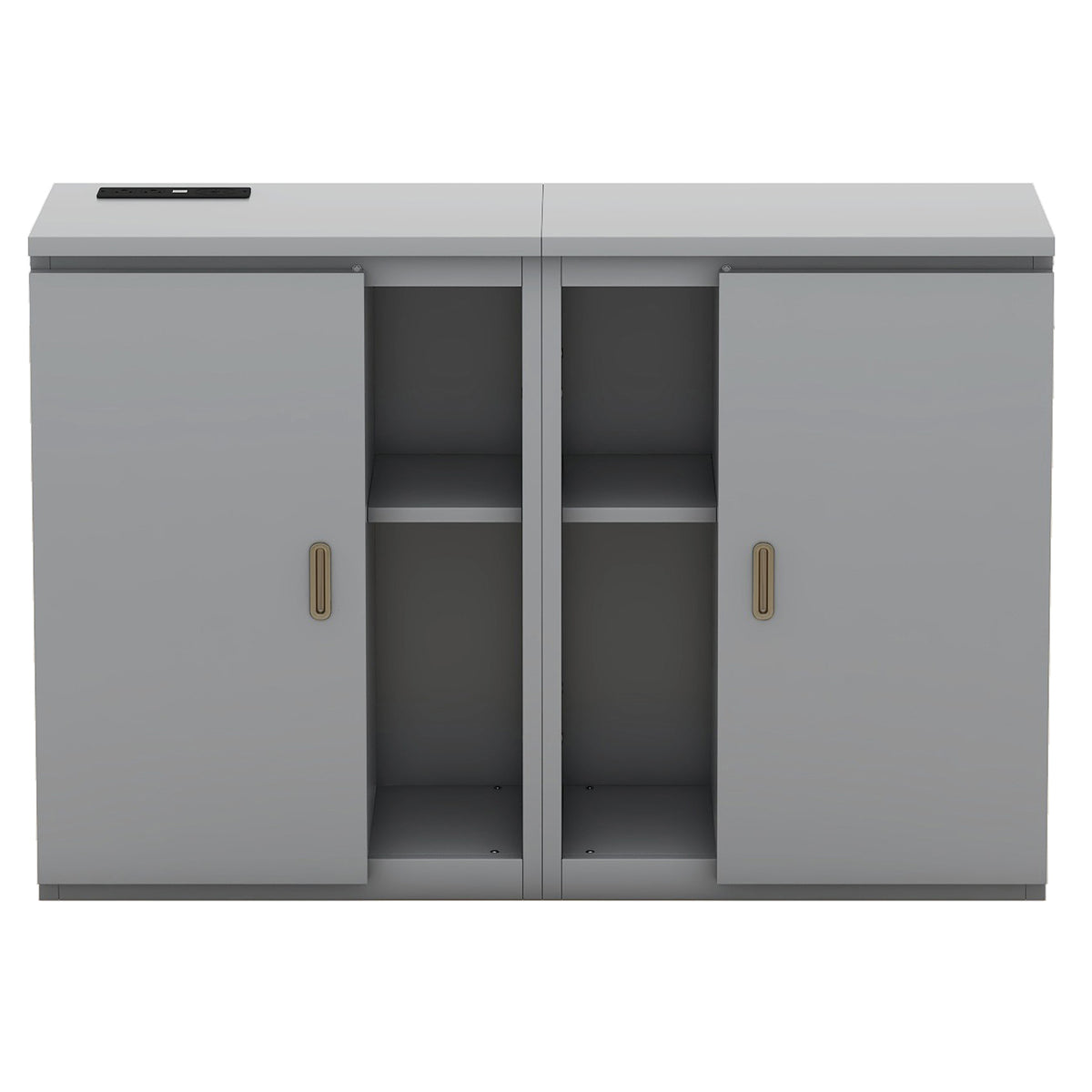 Queen Murphy Bed with Storage Gray
