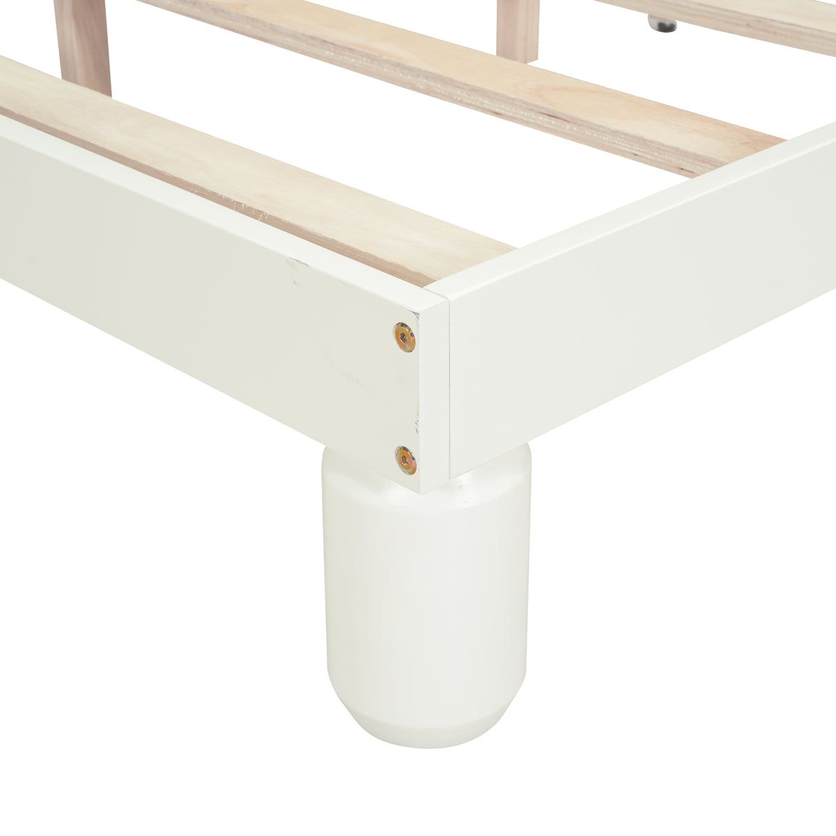 Twin Platform Bed with LED Headboard White