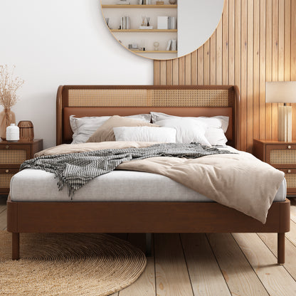 Platform Queen Bed – Walnut Weave Bedroom Collection