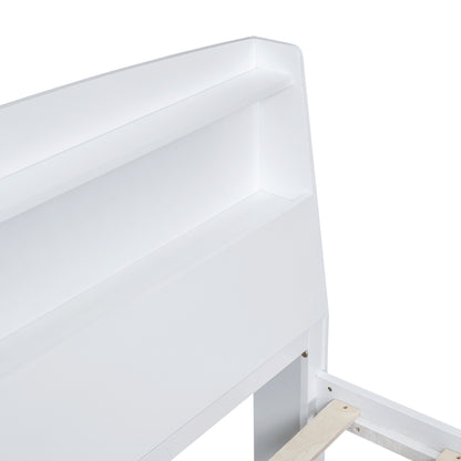 Full Storage Platform Bed White