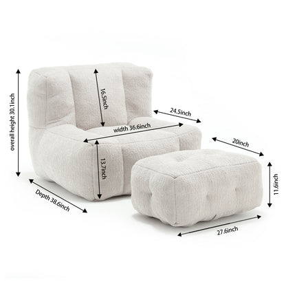 Fluffy Memory Foam Bean Bag Sofa – Indoor Lounge