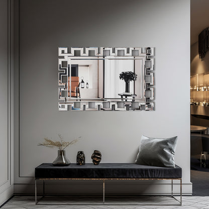 Large Rectangular Silver Wall Mirror