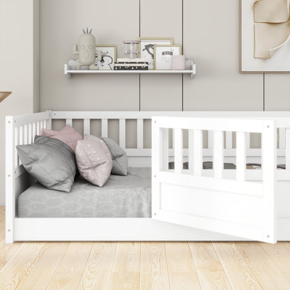 Montessori Floor Bed – White Wooden Frame