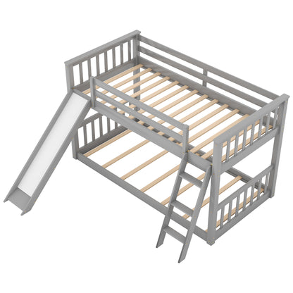Twin Over Twin Bunk Bed Gray
