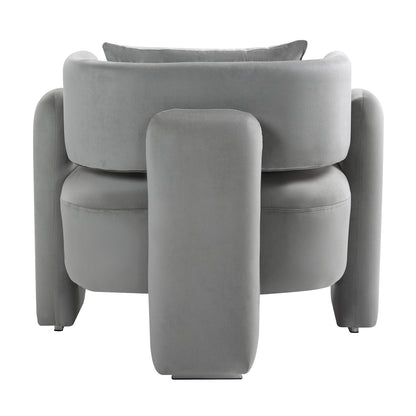 Velvet Single Sofa Chair – Grey