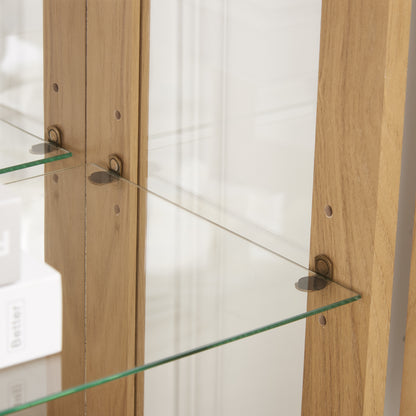 Dual Door Curio Display Cabinet with LED Light