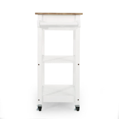 Rolling Kitchen Cart with Storage and Drawers