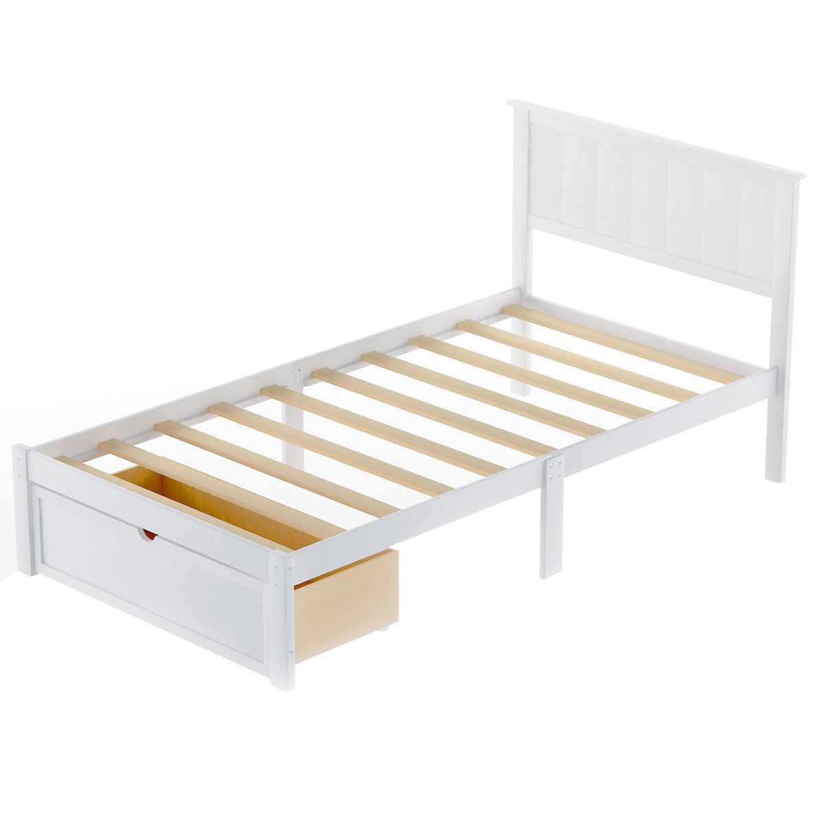 Twin Platform Bed White