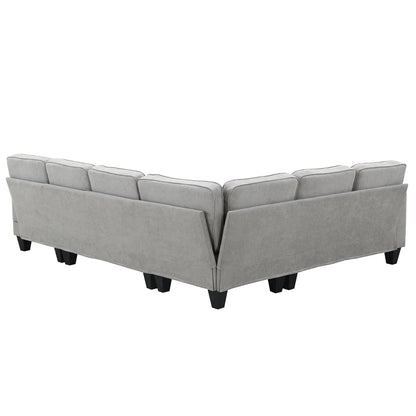 Modern U-Shape Sectional Sofa Light Gray