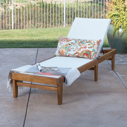 Summerland Outdoor Chaise Lounge – Beige Mesh