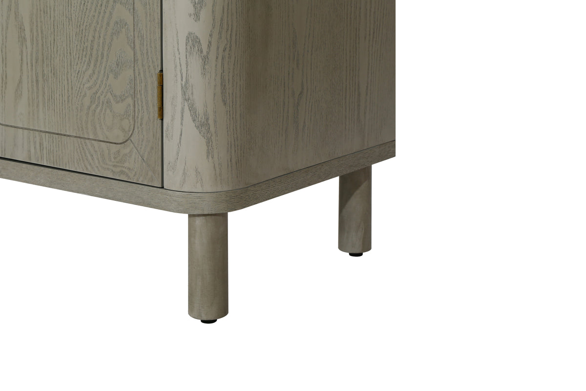 Four-Door Storage Cabinet with Curved Countertop