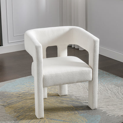 Contemporary Accent Chair Beige Upholstery