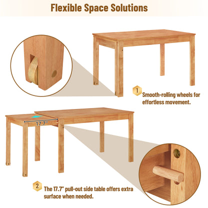 65” 5-Piece Dining Set – Natural Finish