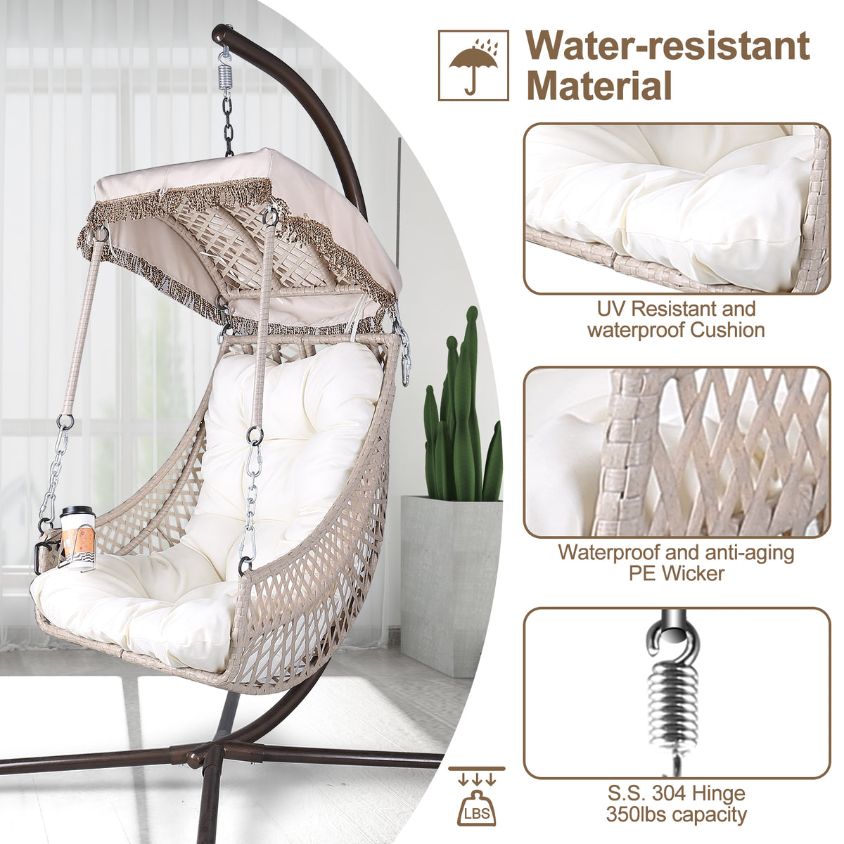Rattan Egg Chair with Stand